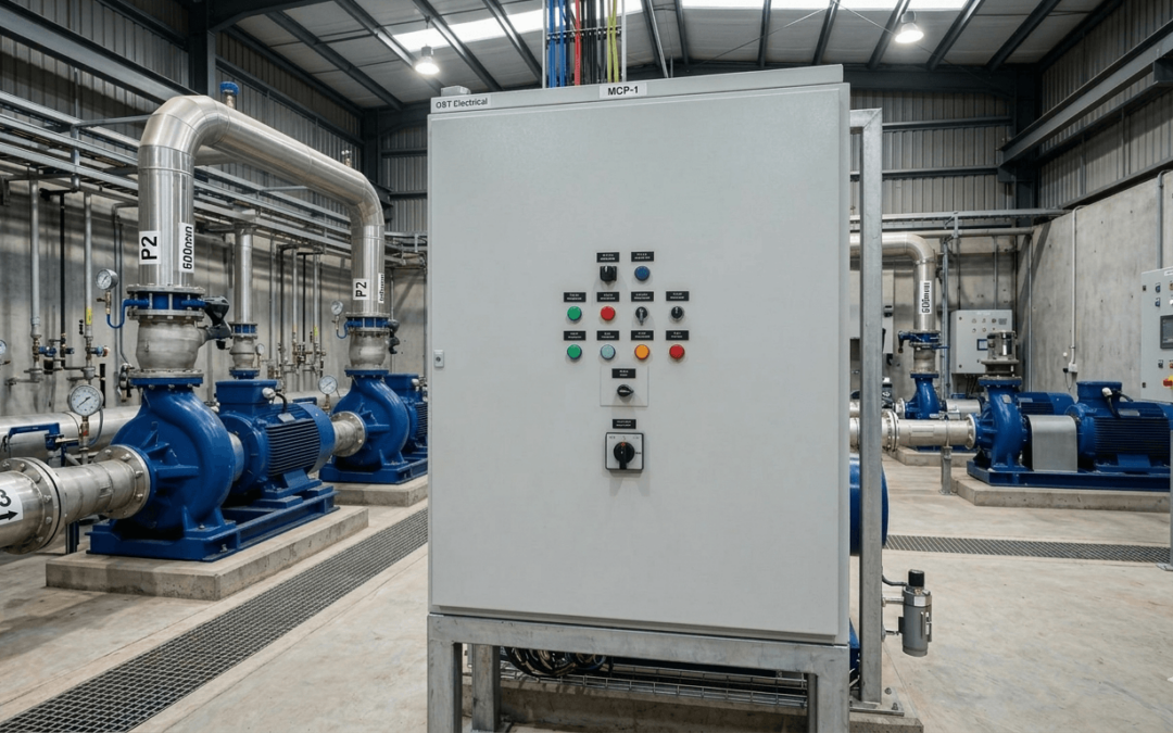 cuadro electrico control bombas agua sistema bombeo industrial